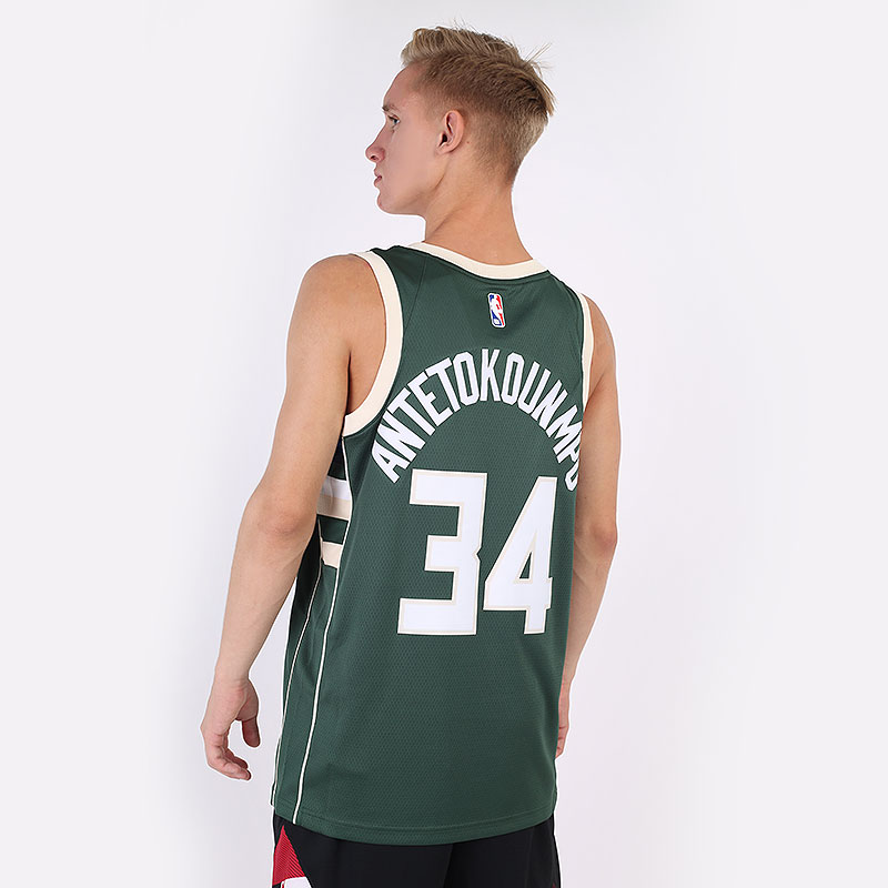 мужская зеленая майка Nike Giannis Antetokounmpo Bucks Icon Edition 2020 CW3672-329 - цена, описание, фото 5